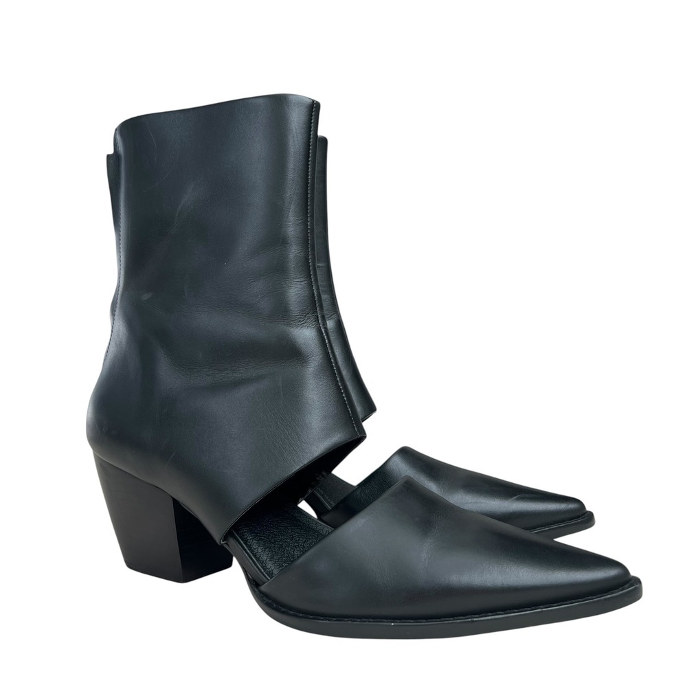 Anthropologie Matisse Caroline Cutout Black Leather Ankle Boots Booties SZ 9